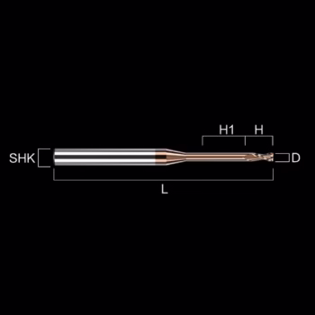 Frez palcowy mikro do metalu 2P | fi 0.3 mm * 50 mm | CNC VHM HRC 55