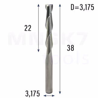 Frez uniwersalny dwupiórowy 2P | fi 3.175 x 22 x 38 | VHM CNC
