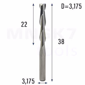 Frez uniwersalny dwupiórowy 2P | fi 3.175 x 22 x 38 | VHM CNC