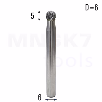 Frez pilnik obrotowy do metalu | 6 mm * 6 mm | VHM HRC 65 | Typ D