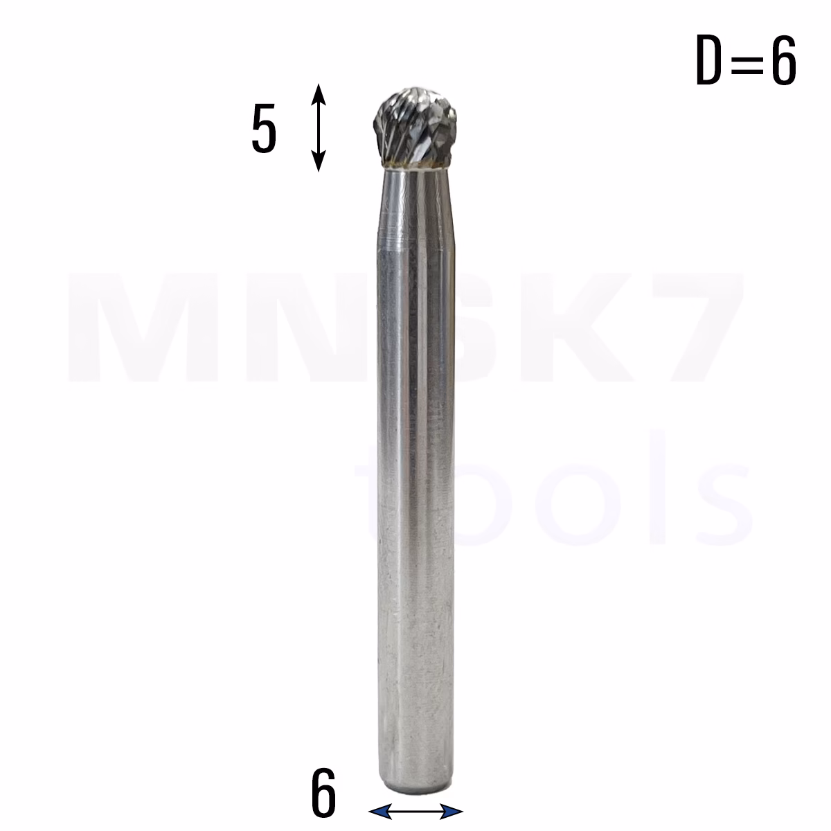 Frez pilnik obrotowy do metalu | 6 mm * 6 mm | VHM HRC 65 | Typ D