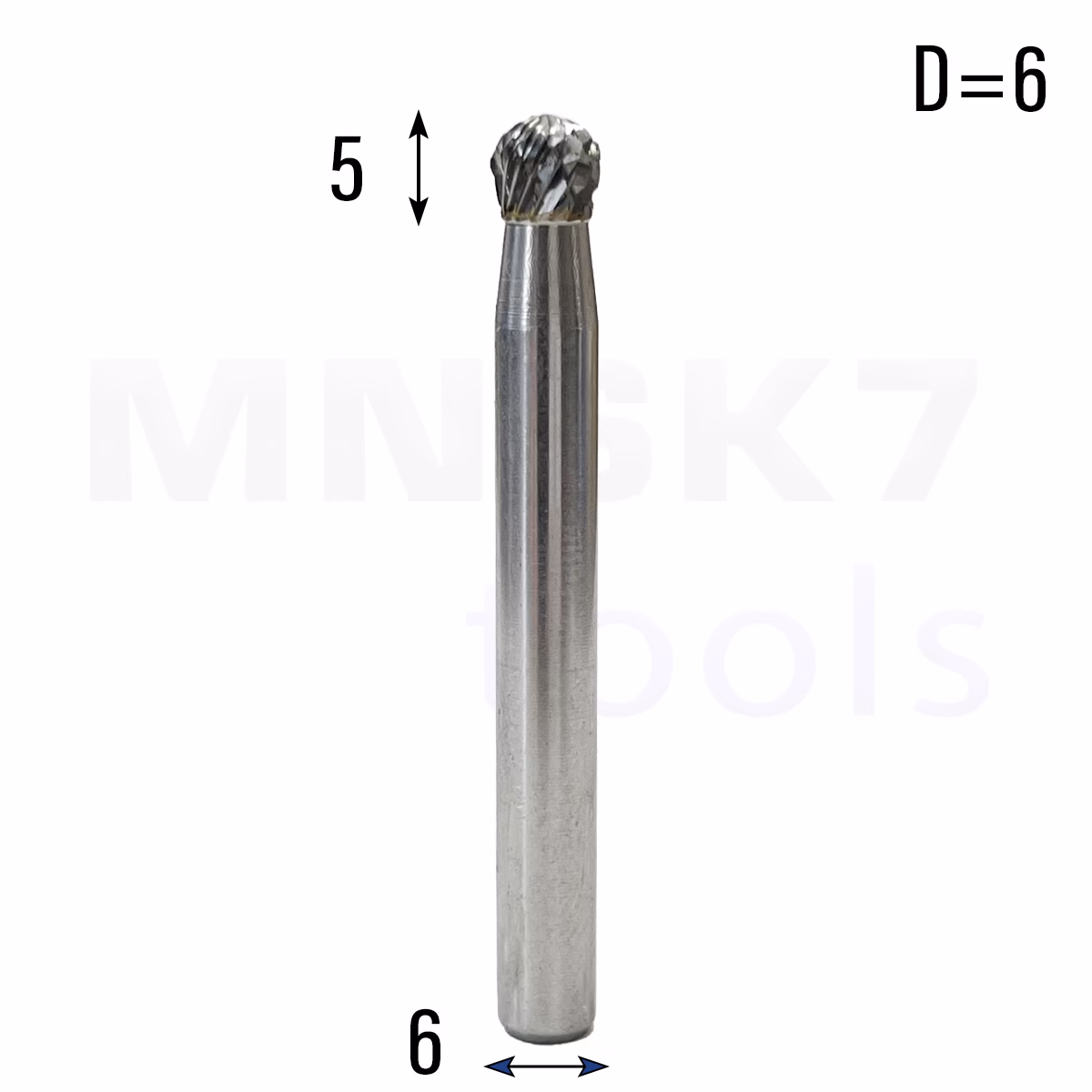 Frez pilnik obrotowy do metalu | 6 mm * 6 mm | VHM HRC 65 | Typ D