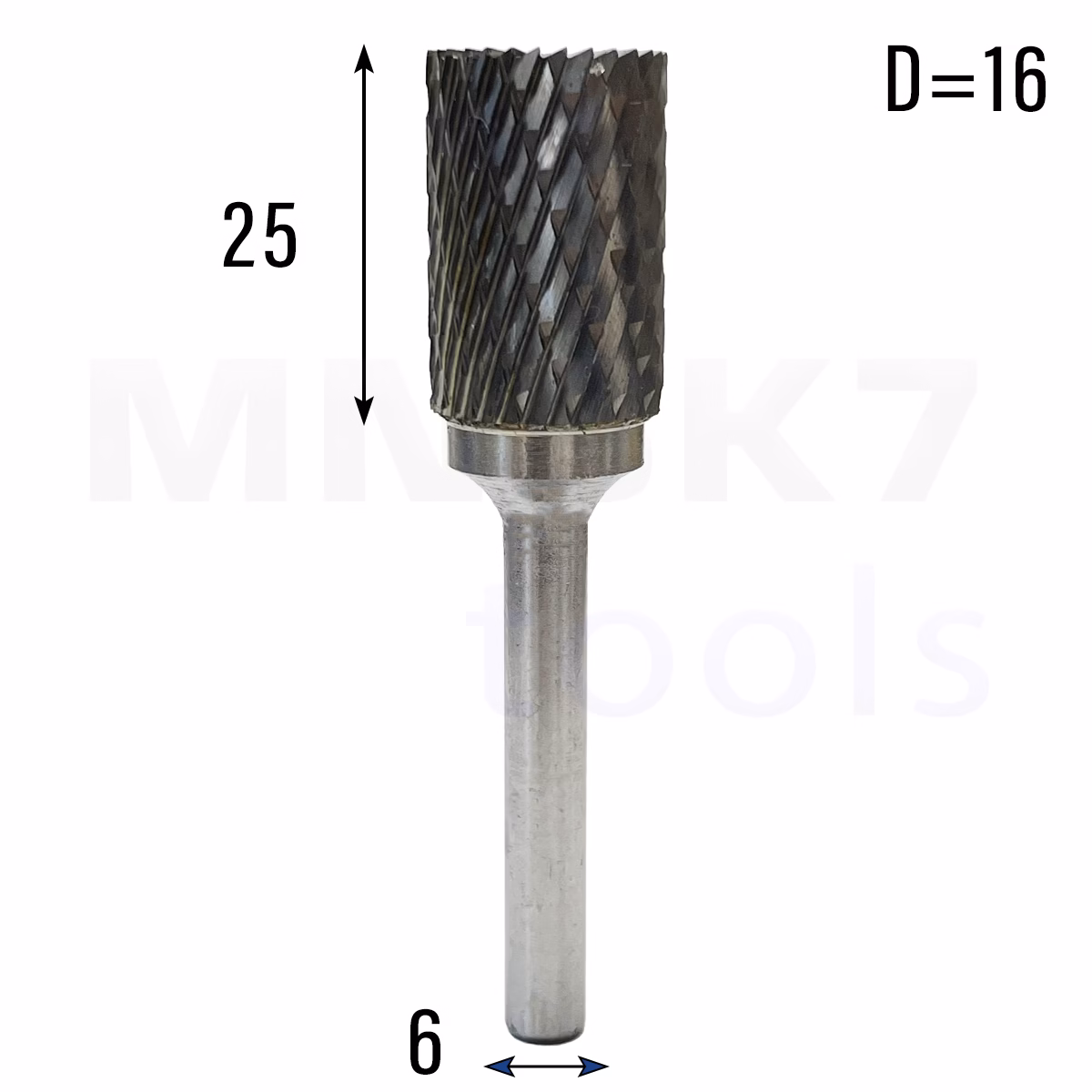 Frez pilnik obrotowy do metalu | 6 mm * 16 mm | VHM HRC 65 | Typ A