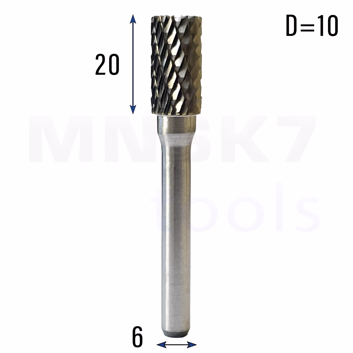 Frez pilnik obrotowy do metalu | 6 mm * 10 mm | VHM HRC 65 | Typ A