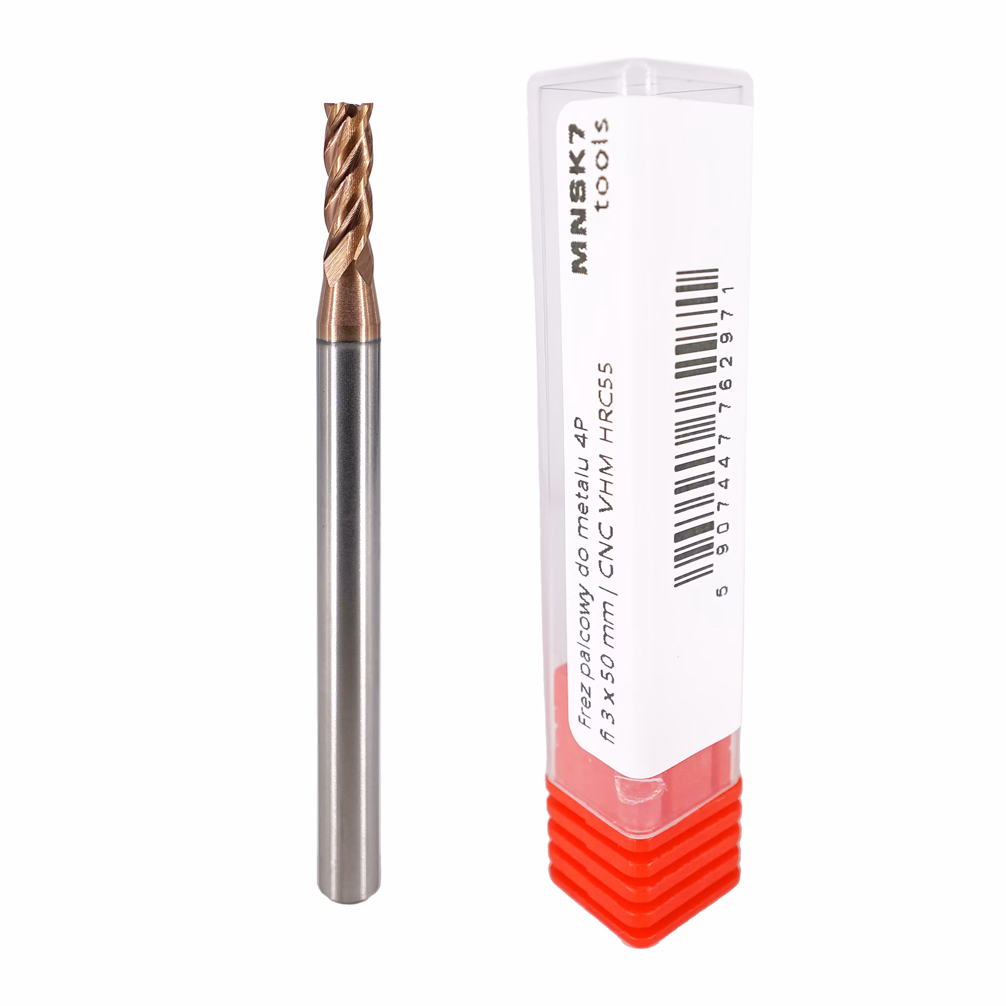 Frez palcowy do metalu 4P | fi 3 mm * 50 mm | CNC VHM HRC 55 — zdjęcie 3