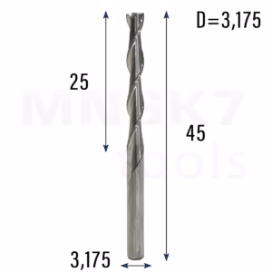 Frez uniwersalny dwupiórowy 2P | fi 3.175 x 25 x 45 | VHM CNC