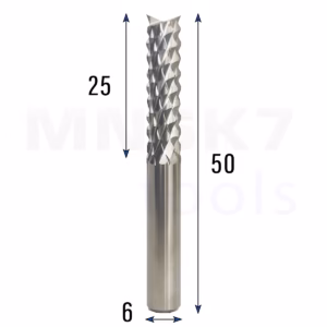 Frez wieloostrzowy prosty | fi 6 x 25 x 50 | CNC VHM