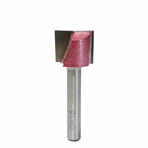 Frez prosty do drewna 2P | trzpień 6mm | fi 16 x 13 x 46 | VHM - obrazek 2