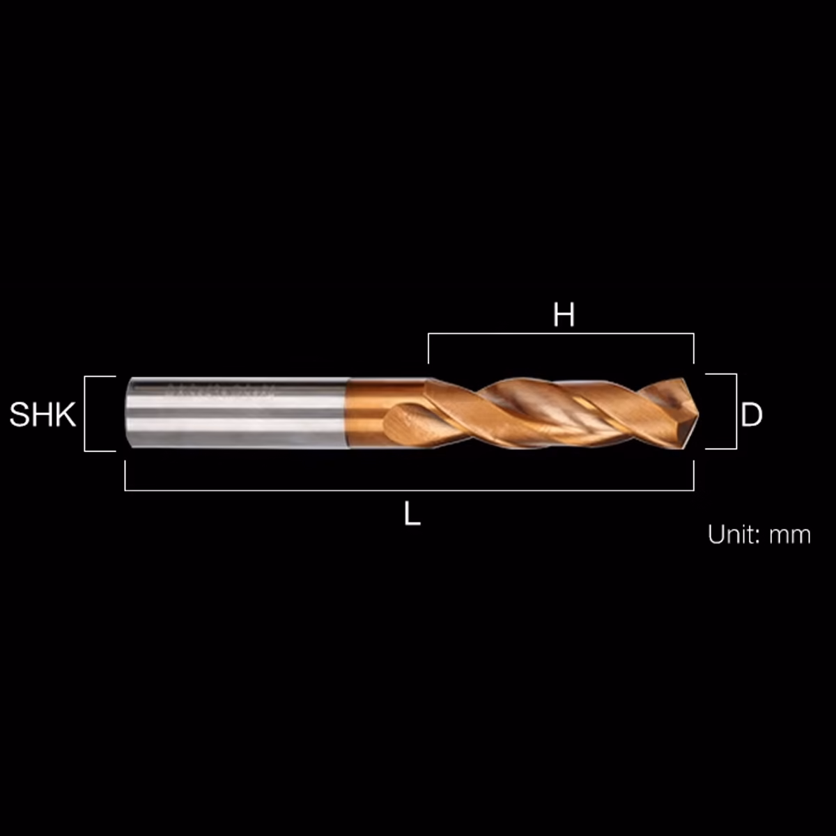 Frez wiertło CNC | fi 3 mm x 6 mm x 66 mm | VHM HRC65 | TiSiN - obrazek 2