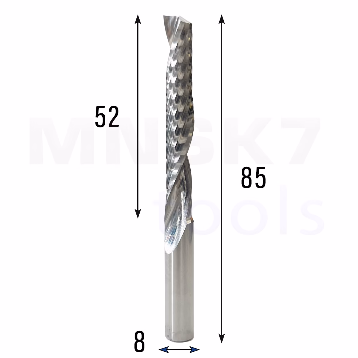 Frez uniwersalny jednopiórowy 1P | fi 8 x 52 x 85 | VHM CNC