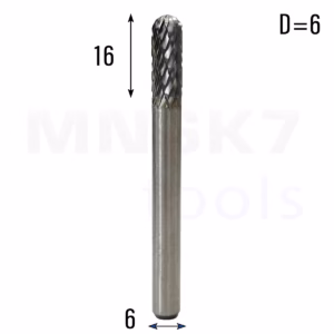 Frez pilnik obrotowy do metalu | 6 mm * 6 mm | VHM HRC 65 | Typ C