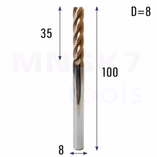 Frez palcowy do metalu 4P | fi 8 mm * 100 mm | CNC VHM HRC 55 | Zgrubny
