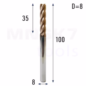 Frez palcowy do metalu 4P | fi 8 mm * 100 mm | CNC VHM HRC 55 | Zgrubny