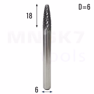 Frez pilnik obrotowy do metalu | 6 mm * 6 mm | VHM HRC 65 | Typ F