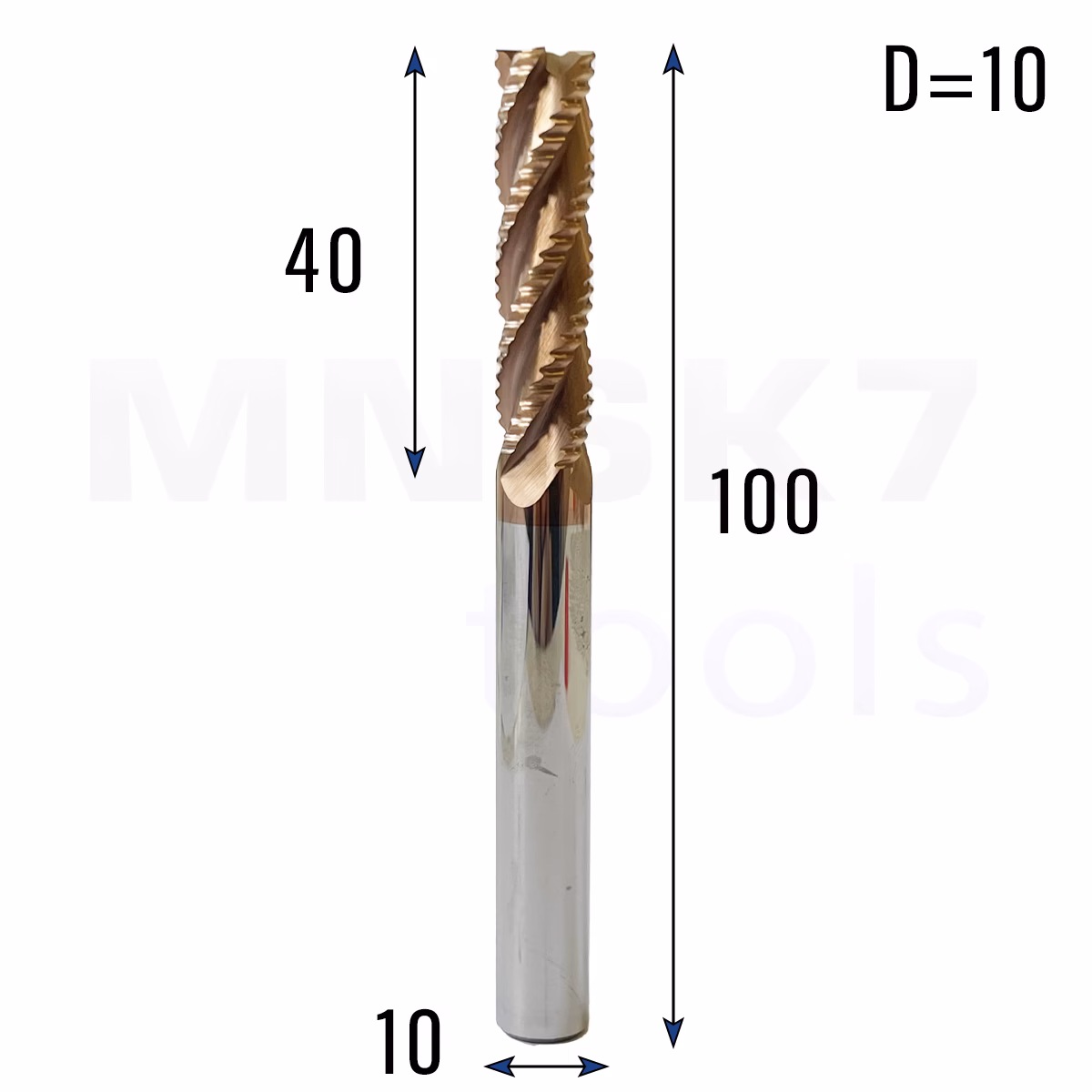 Frez palcowy do metalu 4P | fi 10 mm * 100 mm | CNC VHM HRC 55 | Zgrubny