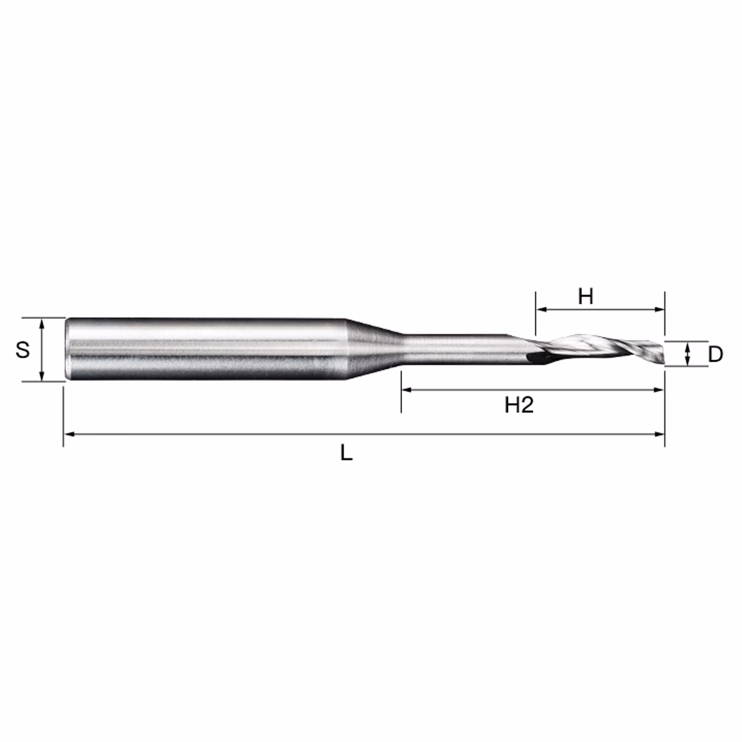 Frez jednopiórowy do aluminium 1P | fi 4 x 12 x 8 x 60 | CNC HSS HRC55 - obrazek 5