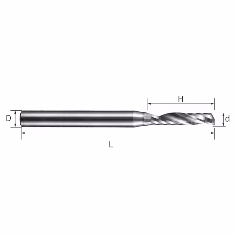 Frez uniwersalny jednopiórowy 1P | fi 2 x 12 x 35 | VHM CNC - obrazek 7