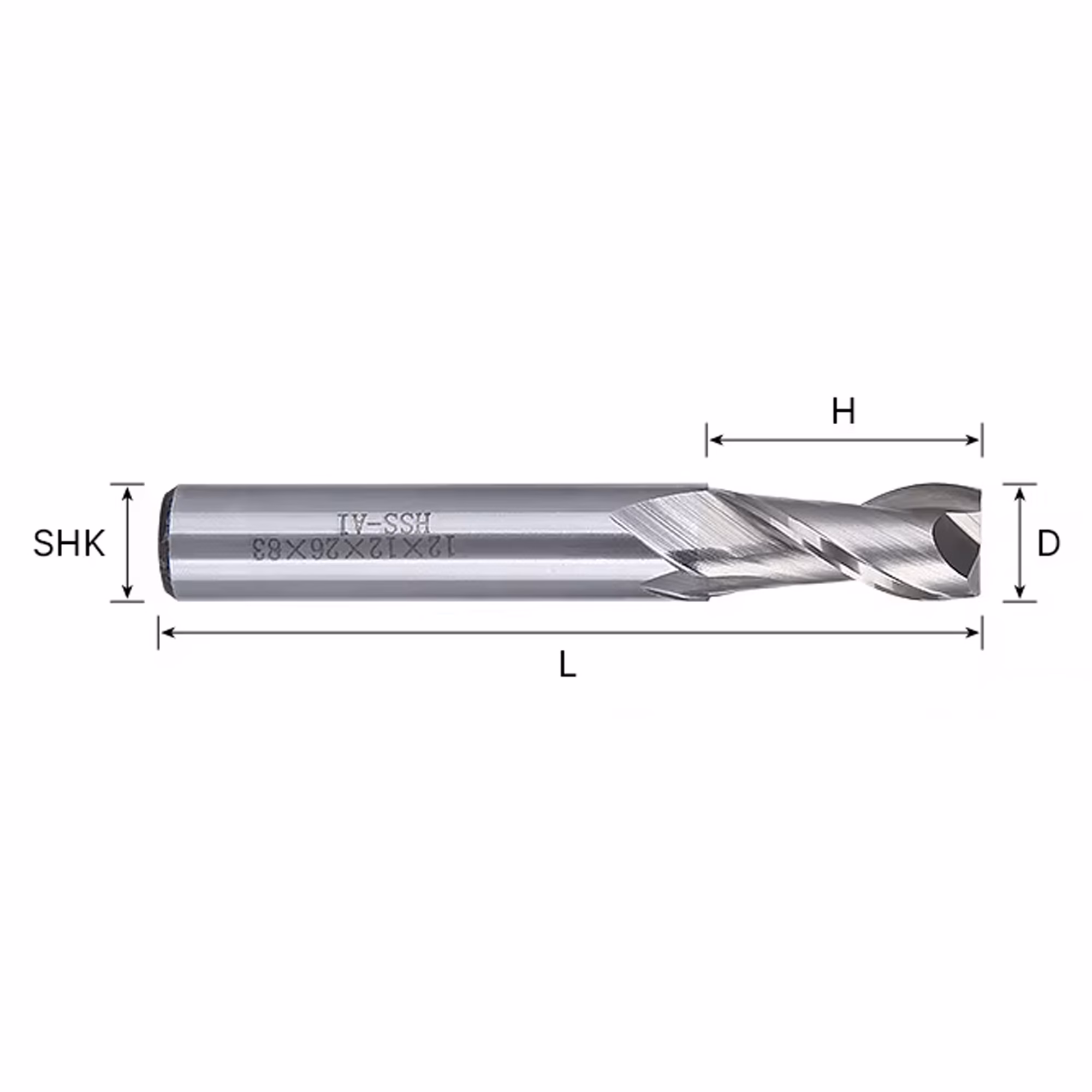 Frez palcowy do stali 2P | trzpień 6 mm | fi 1 x 51 mm | HSS-AL HRC 65 — zdjęcie 3