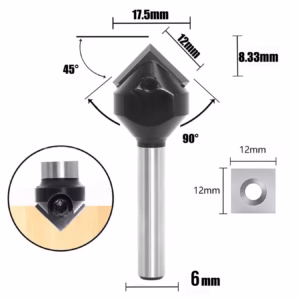 Frez typu V | trzpień 6 mm | fi 17,5 x 8,33 | 90° | z wymienną płytką