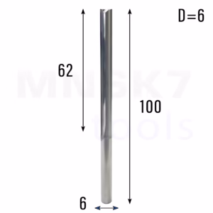 Frez prosty do drewna 2P | fi 6 mm x 62 mm x 100 mm | CNC VHM