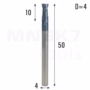 Frez palcowy do metalu 2P | fi 4 mm * 50 mm | CNC VHM HRC 45