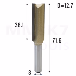 Frez prosty do drewna 2P | trzpień 8mm | fi 12,7 x 38,1 x 71,6 | VHM