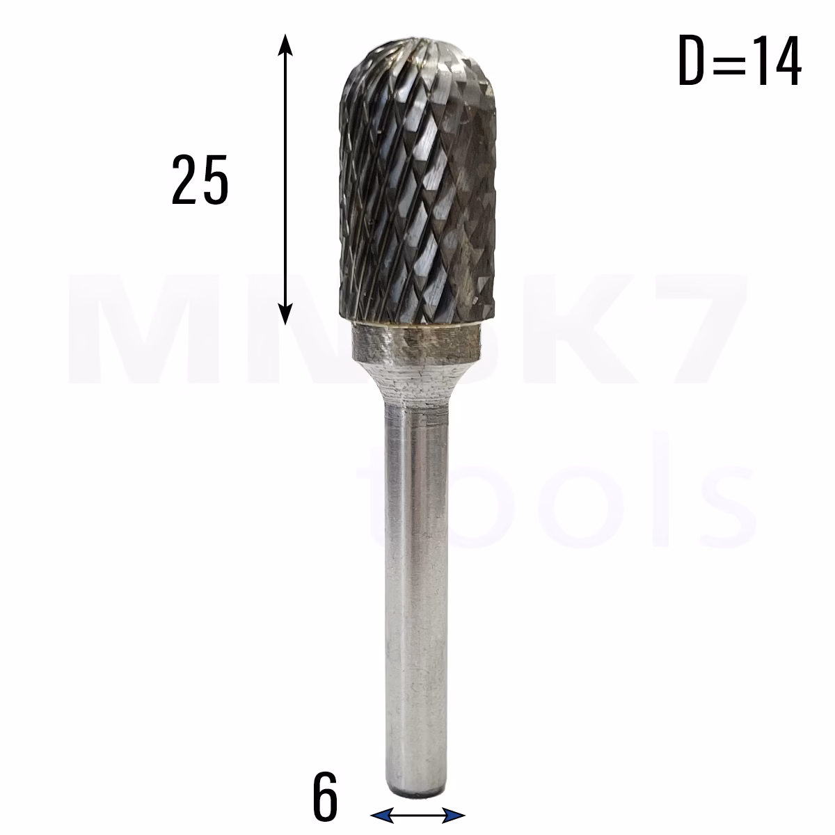 Frez pilnik obrotowy do metalu | 6 mm * 14 mm | VHM HRC 65 | Typ C