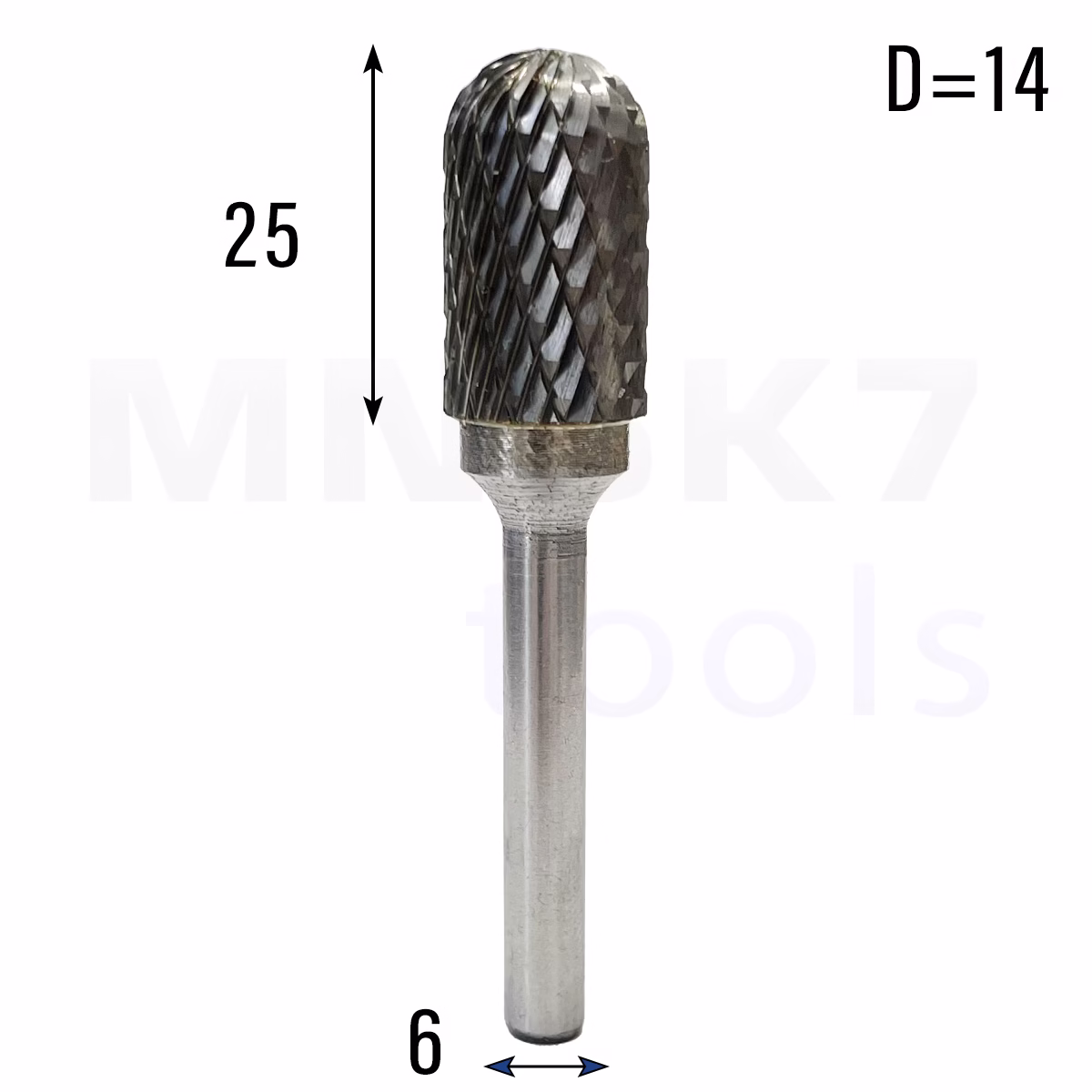 Frez pilnik obrotowy do metalu | 6 mm * 14 mm | VHM HRC 65 | Typ C