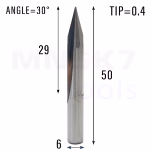 Frez grawer 2P | trzpień 6 | fi 0,4 x 29 x 50 | 30 stopni | VHM CNC