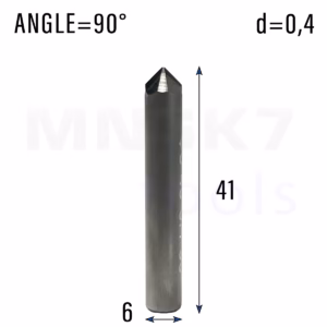 Frez diamentowy PCD do granitu | trzpień 6 mm | fi 0,4 x 41 | 90° | CNC