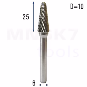 Frez pilnik obrotowy do metalu | 6 mm * 10 mm | VHM HRC 65 | Typ L