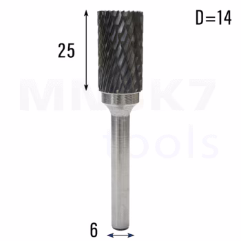 Frez pilnik obrotowy do metalu | 6 mm * 14 mm | VHM HRC 65 | Typ A