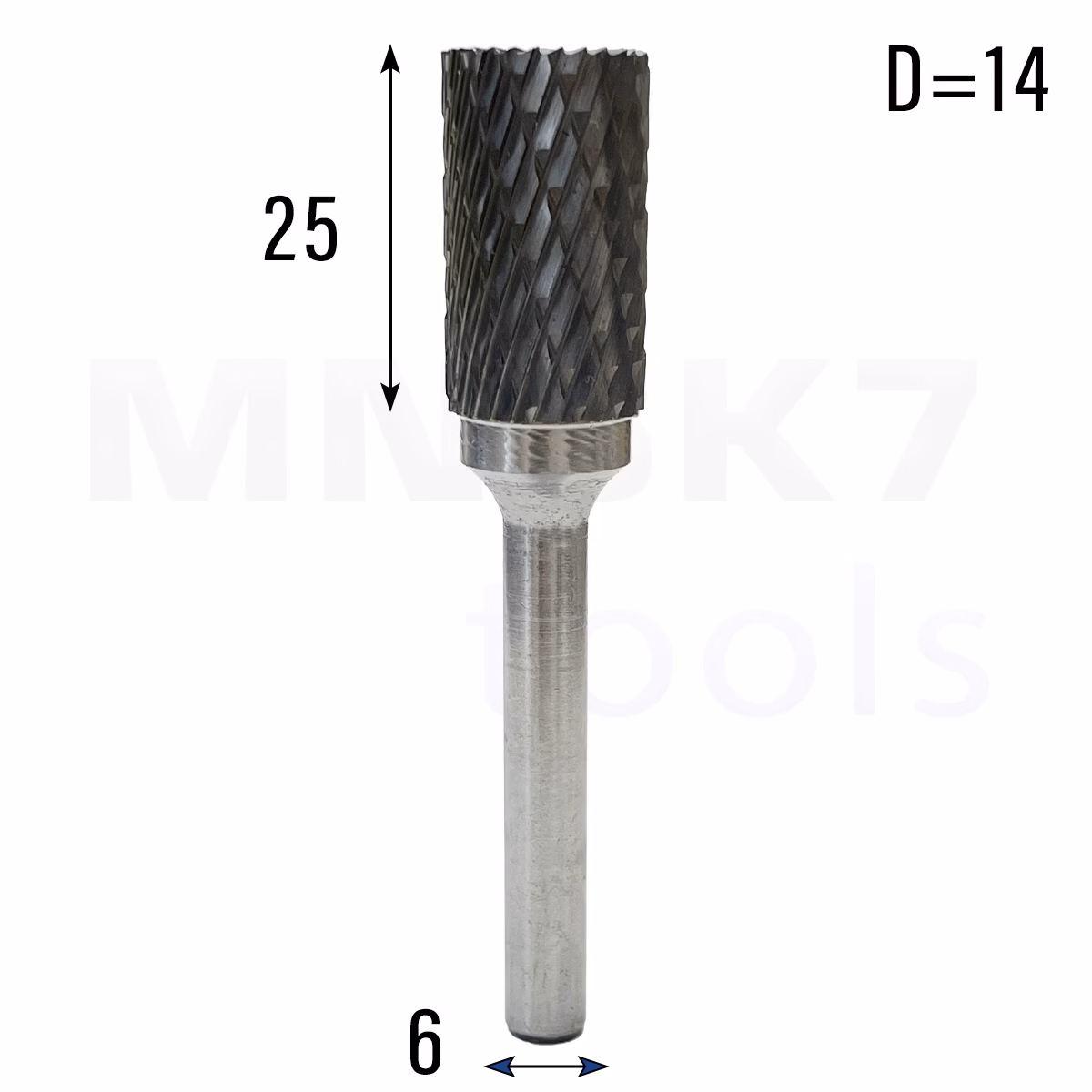 Frez pilnik obrotowy do metalu | 6 mm * 14 mm | VHM HRC 65 | Typ A