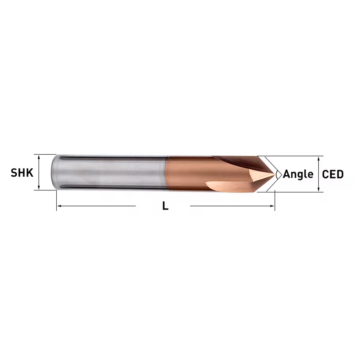 Frez fazownik 90 stopni 3P | 6 mm x 50 mm | CNC VHM HRC 55 - obrazek 2