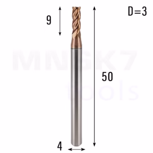 Frez palcowy do stali 4P |  trzpień 6 mm | fi 6 x 57 mm | HSS HRC 60