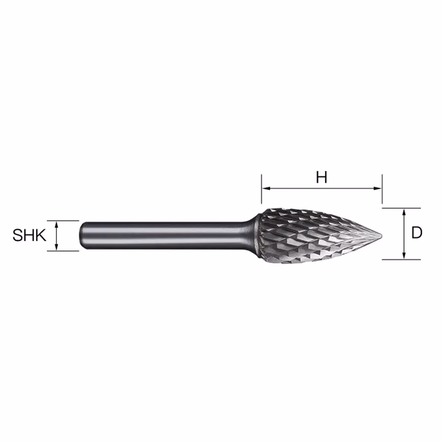 Frez pilnik obrotowy do metalu | 6 mm * 8 mm | VHM HRC 65 | Typ G — zdjęcie 3