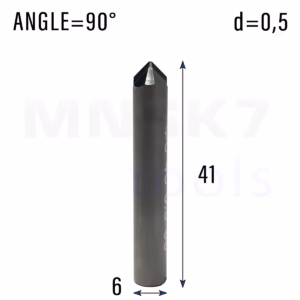 Frez diamentowy PCD do granitu | trzpień 6 mm | fi 0,5 x 41 | 90° | CNC
