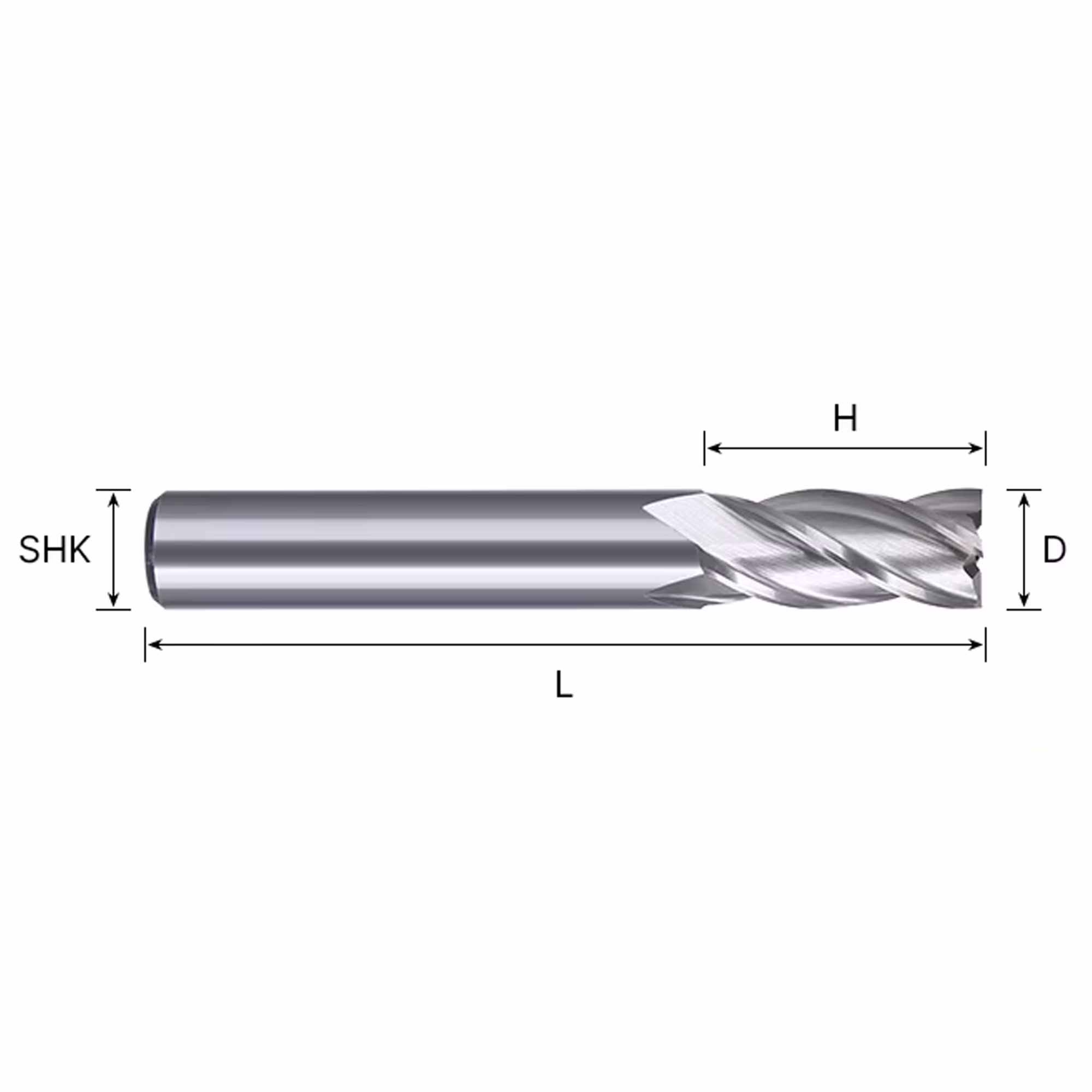 Frez palcowy do stali 4P | trzpień 6 mm | fi 2 x 51 mm | HSS-Al HRC 65 — zdjęcie 3